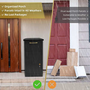 JH-Mech personalizado al por mayor al aire libre resistente impermeable buzón negro montado en la pared impermeable paquete Drop Box - Product Image 3