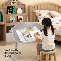 Bureau d'appoint pliable et réglable en bois d'hévéa en forme de pomme pour enfants, idéal pour la lecture, l'étude et l'utilisation d'ordinateur au chevet, dans la chambre ou à la maison