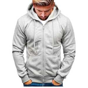 Automne hommes 100% coton pull à capuche de haute qualité à manches longues sweat zippé personnalisé OEM impression conception solide coupe surdimensionnée - Product Image 4