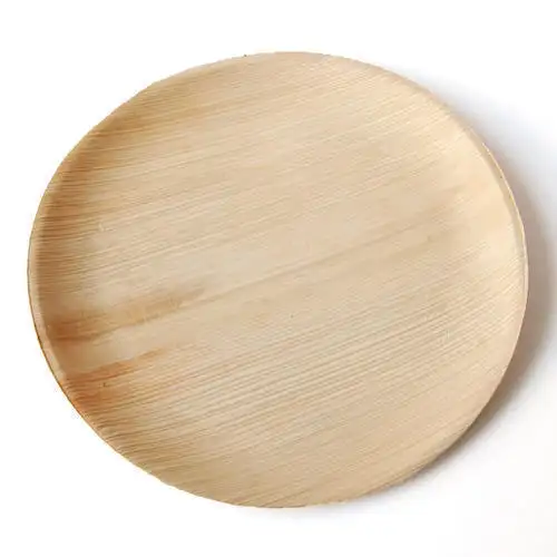 Assiettes rondes en feuille de palmier Assiettes jetables en bambou | Service de vaisselle écologique, Assiettes à vaisselle