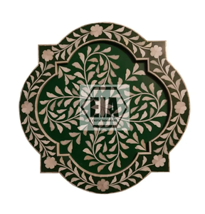 Plateau de service en bois incrusté d'os de conception moderne faite à la main Top Notch qualité écologique INS inspiré plaque/plat gravure chaude 50pcs - Product Image 2