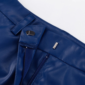 Pantalones ajustados transpirables de piel sintética para mujer, cintura alta, estilo moderno, pantalones de pierna de cuero PU para la temporada de primavera, estilo informal - Product Image 4