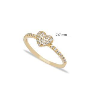 แหวนเงินแท้ 925 ดีไซน์คลาสสิกทรงหัวใจประดับเพชร CZ งานฝีมือประณีต เหมาะสำหรับงานแต่งงาน สไตล์ตุรกี สำหรับผู้หญิง - Product Image 2