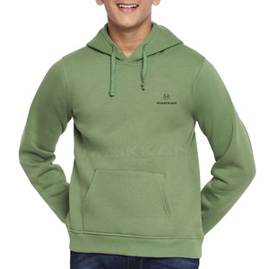 Pull à capuche en coton personnalisé pour enfant, vêtement à capuche uni - Product Image 1