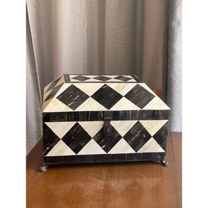 Haute qualité personnalisé artisanat indien boîte à bijoux décoratif résine carré puces incrustation boîte de rangement MDF bois matériel - Product Image 6