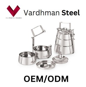 Pyramid 3 compartimentos de acero inoxidable Tiffin Box Durable Food Grade Lunch Carrier con Indian Tiffin 3 contenedores - Product Image 4