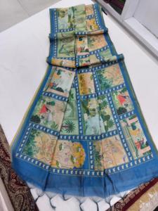 Ropa de boda de diseñador de calidad Premium, tendencia exclusiva, sensación suave y bonita, seda Dhanwari con estampados Pichwai, saris - Product Image 3