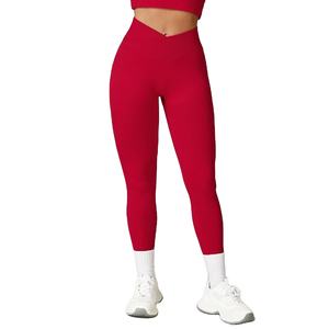 Leggings de yoga avec logo personnalisé pantalon extensible sans couture à taille haute pour les femmes vêtements de sport et de fitness - Product Image 3