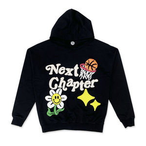 Sudadera con Capucha Personalizada, Diseño de Patrón Puff, Moda Urbana, Sudadera Deportiva Negra - Product Image 2