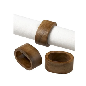 Rond de serviette en bois d'acacia accessoires de décoration de table Rond de serviette en bois décorations de mariage qualité supérieure - Product Image 6