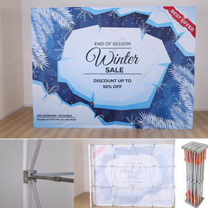 कपड़े पॉप अप प्रदर्शित पृष्ठभूमि बैनर फैक्टरी सीधे विज्ञापन स्टैंड कस्टम लोगो मुद्रण दीवार खड़ी - Product Image 5