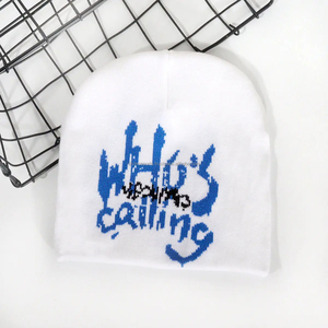 Bonnets personnalisés avec logo Bonnets d'hiver en acrylique tricotés de haute qualité Bonnet en mohair jacquard en laine cachemire de qualité supérieure - Product Image 3
