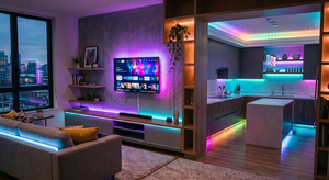 Kit de Tira de Luces LED RGBW Inteligente a Prueba de Agua de 12V, 8W SMD5050+SMD2835 IP65 5m con Fuente de Alimentación para Iluminación de Fachadas de Jardines Exteriores - Product Image 4