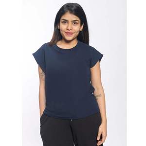 Top de manga larga de punto de gofre de alta calidad para mujer, blusa de ajuste relajado, ropa informal de oficina a la moda, camiseta de tela texturizada a granel - Product Image 5