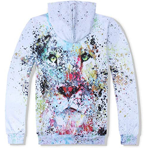 Ensemble jogging et sweat à capuche imprimé 3D lion pour homme, survêtement par sublimation 100 % coton molletonné, streetwear hiver - Product Image 3
