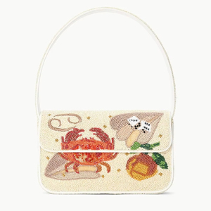 Bolso de Mano de Novia Artesanal, Diseño 1011, con Cuentas Metálicas y Piedras, para Eventos Nocturnos, Capacidad de 1-1.9L, Cierre de Solapa - Product Image 1