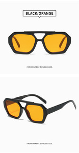 Lunettes de soleil tendance à double pont, protection UV, monture légère en PC, style carré - Product Image 3