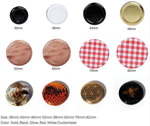 Sıcak satış 38mm 43mm 53ml 58mm 63mm 70mm 82mm cam kavanoz Metal büküm kapalı kapaklar şişe kapağı teneke Lug Canning kavanoz için kapaklar - Product Image 4
