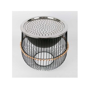 Designer Black Color Iron <b>Fire</b> <b>Pit</b> With Wire Stand And Stainless Steel Lid <b>Wood</b> Burning <b>Fire</b> <b>Pit</b> For Top Selling - Product Image 1