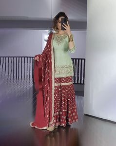 เสื้อผ้าชนเผ่าอินเดียนชุดสูทแนวปาลาซโซชุดปาร์ตี้ปักลาย - Product Image 3