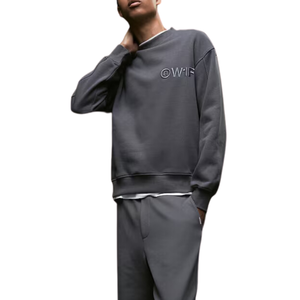 Sweat-shirt pour homme en mélange de coton de haute qualité, col rond, style décontracté, couleur et logo personnalisables, pour l'hiver, effet délavé - Product Image 4