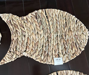 Mantel Individual de jacinto de agua tejido a mano ecológico único, mantel Individual divertido con forma de pez para cocina de Vietnam - Product Image 4