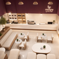 Ark Şeklinde LED Ekranlı Raf Açık Hava Mobilyası Sehpa Otel Mobilyası Restoran Mobilyası Bar Yiyecek Arabası Ödeme Barı
