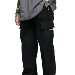 Ropa de calle de algodón 100%, pantalón utilitario, tela duradera negra, puños ajustables en el tobillo, bolsillos con cremallera ocultos, ajuste moderno, comodidad diaria - Product Image 5