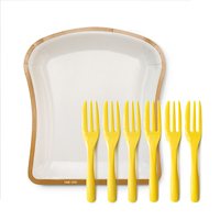 Ensemble d'assiettes en papier biodégradables jetables en forme de toast, certifiées HACCP, avec plateau 14,5x16cm, qualité alimentaire pour fêtes et mariages