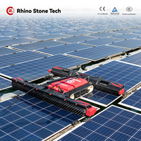 Robot de nettoyage intelligent pour panneaux solaires photovoltaïques, équipement de contrôle à distance, type chenillé, machine de nettoyage de panneaux solaires