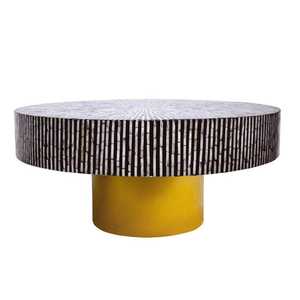 Mesa de centro con incrustaciones de hueso contemporáneo con diseño de nácar Muebles de centro de mesa con estilo para decoración de hogar y hotel de lujo - Product Image 1