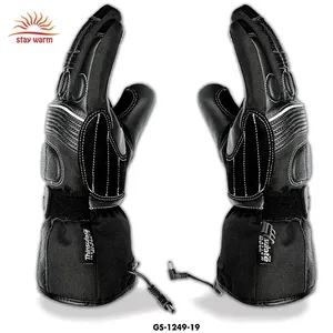 Gants chauffants électriques en cuir rechargeables pour l'hiver avec 3 réglages de température pour la conduite à moto - Product Image 5