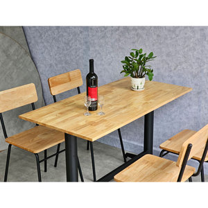 Minimalist Wood Dining/<b>Restaurant</b> Table & 4 Chairs <b>Set</b> for Mall & Hotel Use-CBCF292 - Product Image 4