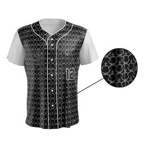 Maillot de baseball respirant personnalisé pour homme, uniforme imprimé en sérigraphie, uniforme de softball court pour adultes avec boutons, service OEM ODM - Product Image 5