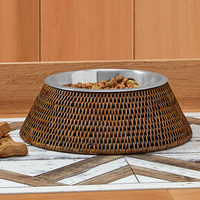 Gamelle pour chien et chat en rotin à prix compétitif dans un matériau de la plus haute qualité Fournitures pour animaux de compagnie Support de nourriture à eau pour chiens