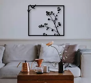 Ak cadre d'arbre noir en laiton moderne décoratif mur en métal/Art de cuisine/Art mural d'hôtel - Product Image 5