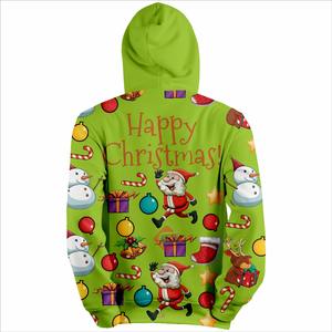 Fabricant unisexe polyester Père Noël imprimé Hoodies Pullover 3D Christmas Logo Sublimation Winter Men's Hoodies - Product Image 3