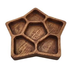 Assiettes de plateau de service en bois naturel pour aliments délicieux en bois pour servir le plateau à poignée - Product Image 2