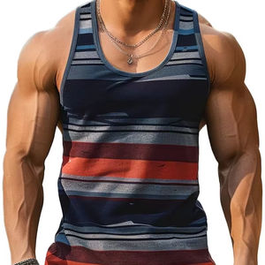 Camisetas sin mangas gráficas para hombres Moda Casual Verano Sin mangas Chaleco estampado 3D Cuello redondo suelto Camisetas deportivas de secado rápido - Product Image 1