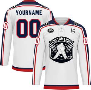 Maillots de hockey sur glace sublimés directs d'usine uniformes extensibles durables respirants conçus sur mesure pour la pratique et les matchs d'équipe - Product Image 1