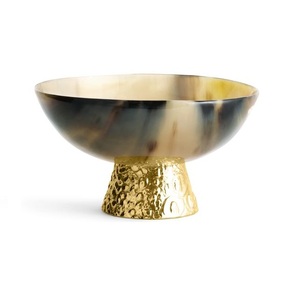 Tazón de metal de estilo moderno con revestimiento de polvo dorado Acabado en forma de abeja Diseño en relieve Excelente calidad para servir - Product Image 6