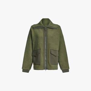 Chaqueta verde oliva con cremallera Sherpa para mujer de alta calidad perfecta para el uso diario y el clima frío - Product Image 1