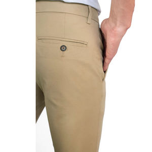 Pantalon chino pour homme en coton stretch, coupe classique, teint en pièce, écologique, petit MOQ, bouton, fermeture éclair, devant plat, été - Product Image 5
