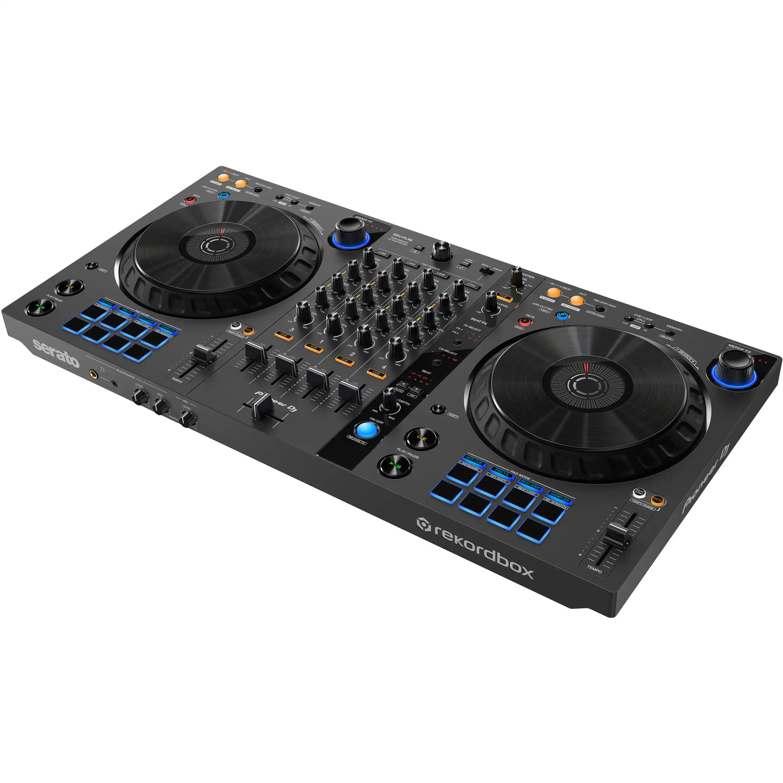 Precio al por mayor para DJ. Controlador de DJ de 4 canales para Rekordbox, Serato DJ Pro y Virtual DJ (Grafito).