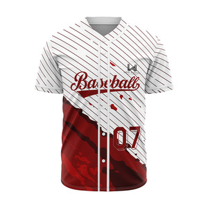 Maillot de baseball personnalisé pour homme W4G, col rond, imprimé par transfert thermique, polyester, antibactérien, évacuation de l'humidité, tissu personnalisé - Product Image 2
