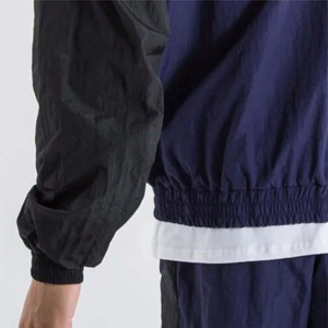 Veste de survêtement coupe-vent à la mode pour homme-Colorblock personnalisé avec garnitures élastiques, 100% nylon - Product Image 6