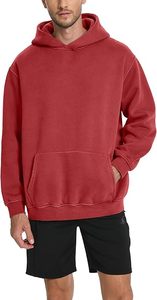 Sudaderas con capucha de lavado ácido informales de invierno para hombre, ropa de moda de Color sólido, sudaderas con capucha de bolsillo de lana de algodón 100% de ajuste Regular - Product Image 4