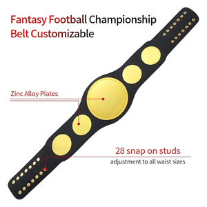 Ceinture de championnat personnalisée de haute qualité avec logo, plaques rondes vierges en laiton plaqué or, ceinture de trophée pour boxe et MMA, vente en gros - Product Image 6