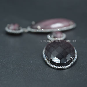 Women's Lightweight Drop Dangle Earrings Exquisite Purple Monalisa with CZ <b>Solid</b> <b>Silver</b> Plated Wedding Anniversary Party Jewelry - Product Image 2