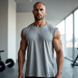 Muscle sin mangas lavado Boxy camisetas hombres personalizado corte hombro chalecos camiseta sin mangas Boxy chaleco niños - Product Image 1